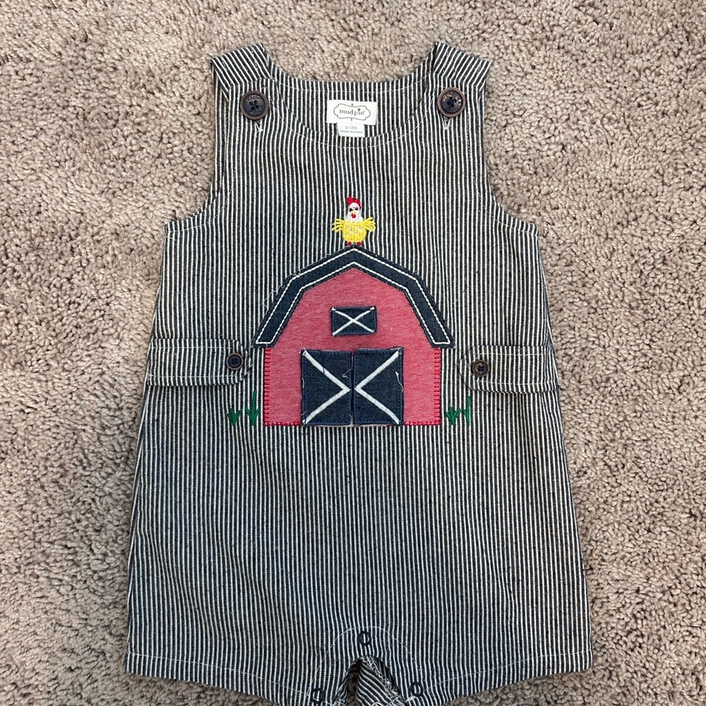 Mud Pie Navy and White Striped Baby Romper